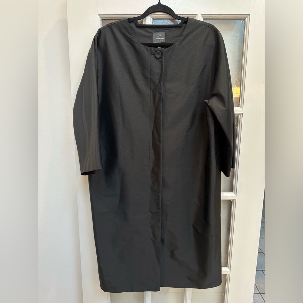 Adrianna Papell Black Classic Cape Evening Formal Jacket Coat Women’s Size 14